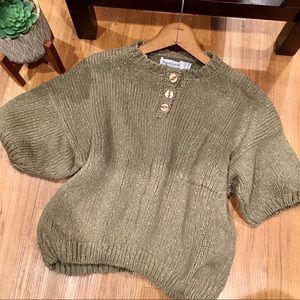French Creek Wool Cropped Short Sleeve Chunky Sweater *Minor Flaw*